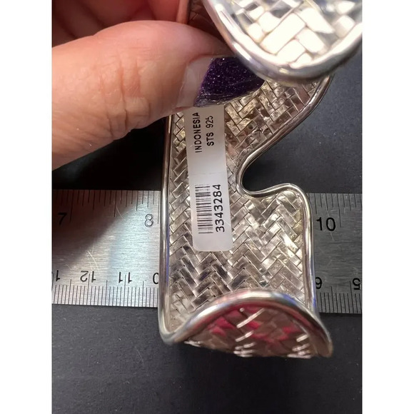 Sterling silver braided cuff bracelet - Picture 9 of 11